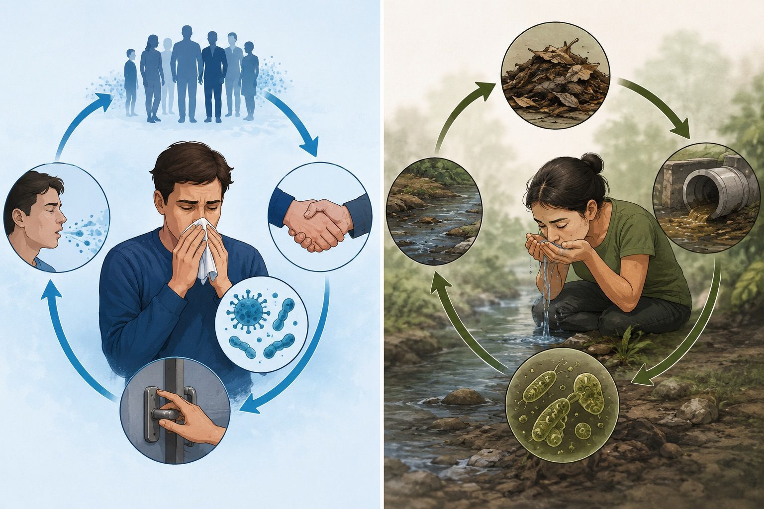 Anthroponotic Diseases (Anthroponoses) and Sapronoses: An Ecological Overview of Human-Associated and Environmental Infectious Systems
