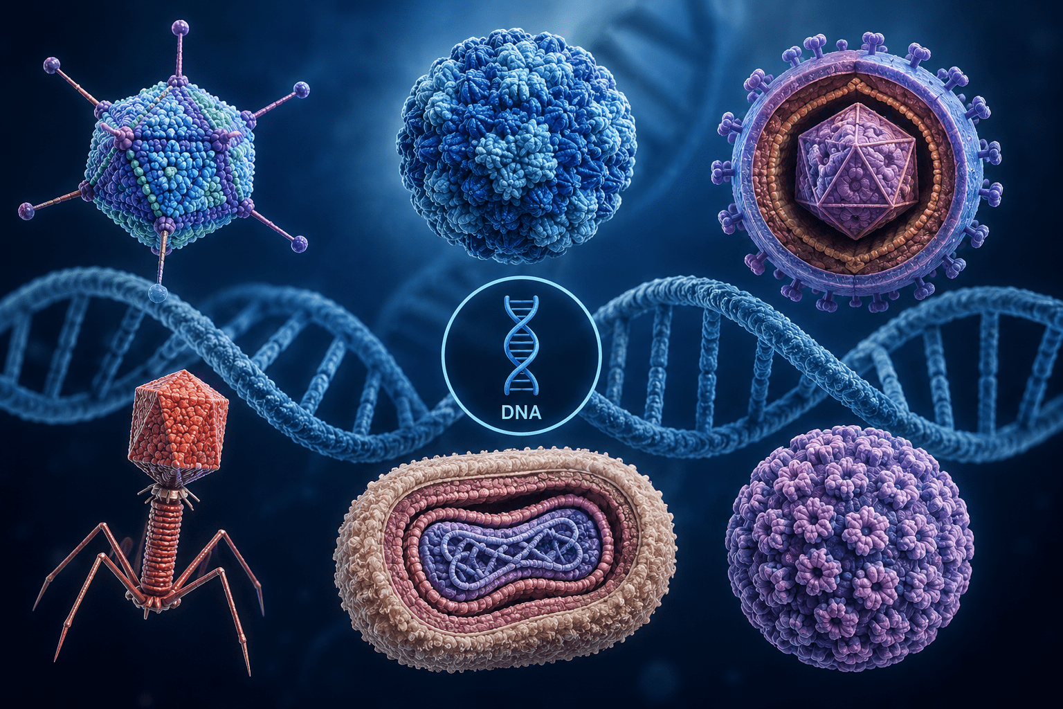 DNA Viruses: Structure, Genome Characteristics, and Intracellular Replication