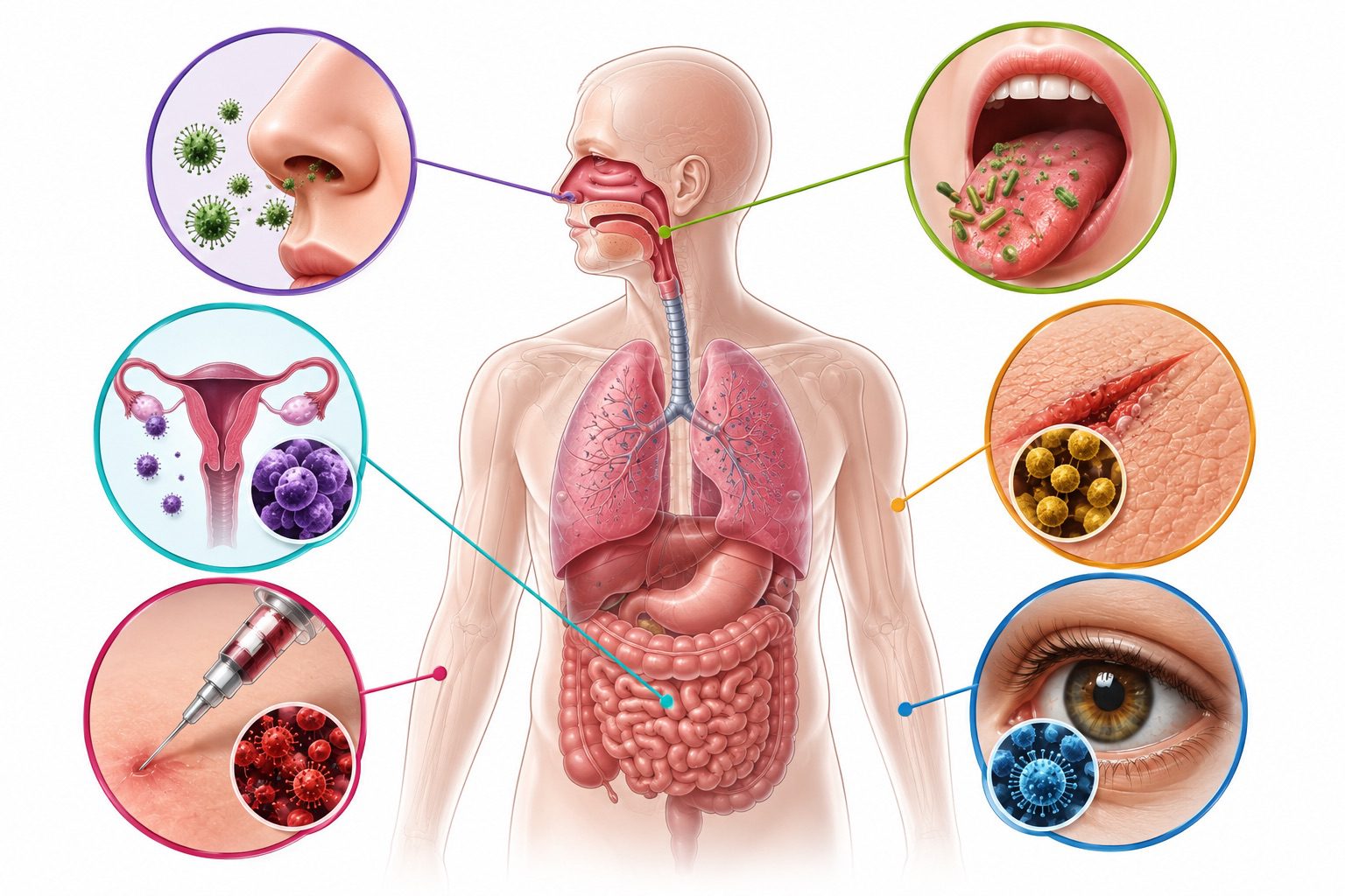 Portal of Entry of Infectious Agents into the Human Body