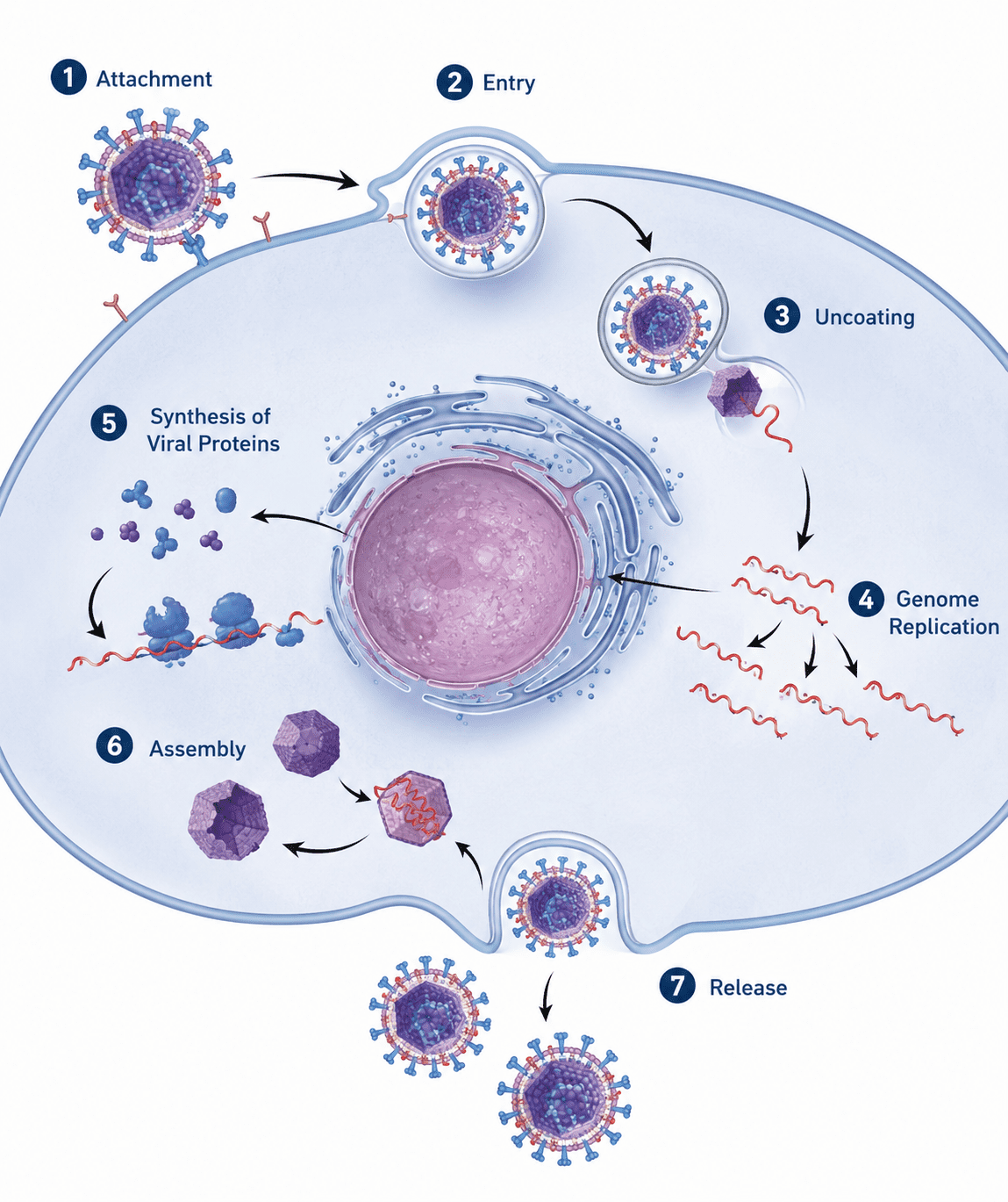 Viral Replication: Intracellular Multiplication and Production of New ...