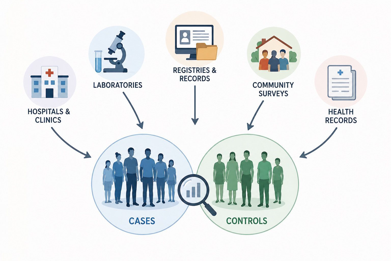 Sources of Cases & Control in an Epidemiological Study