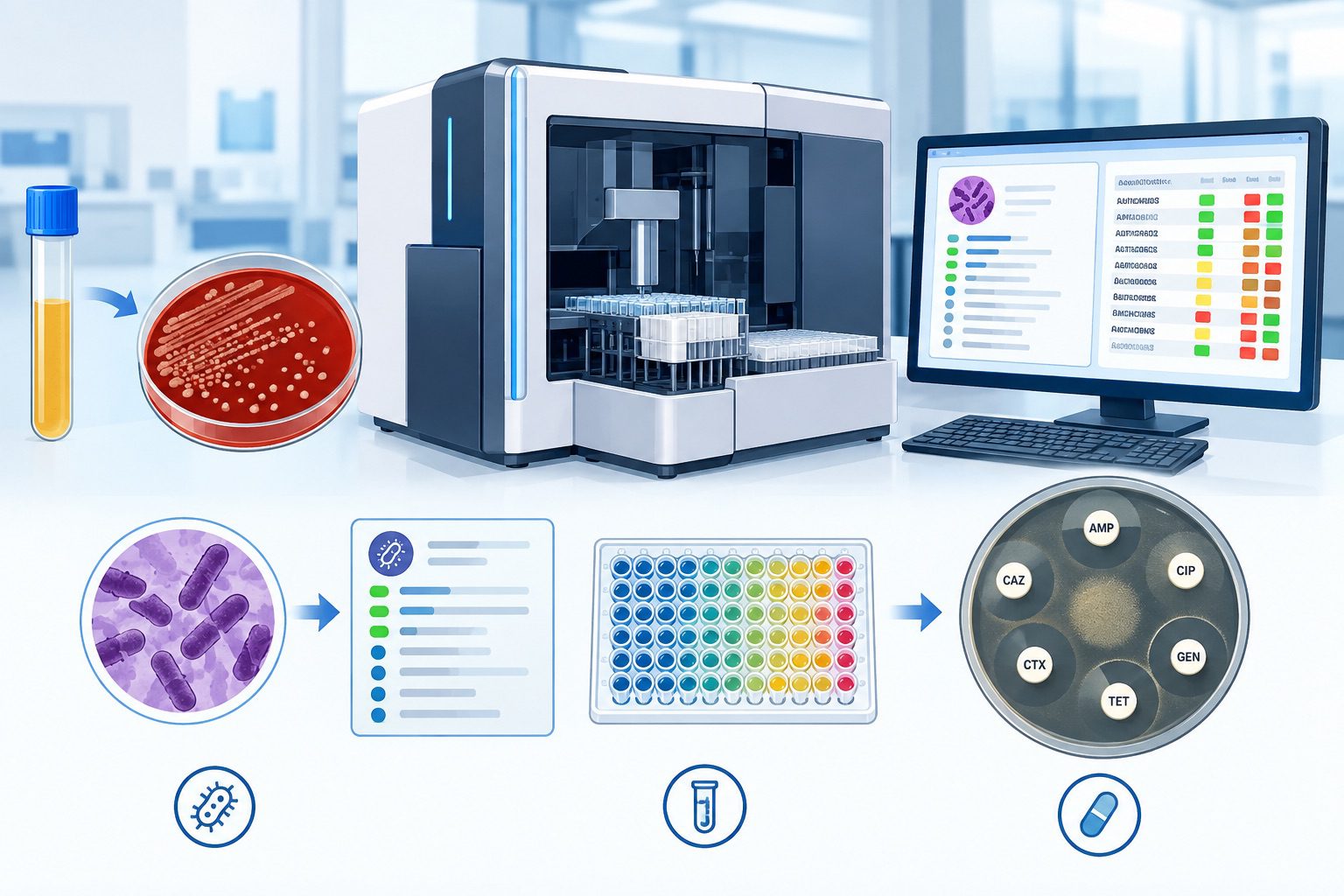 Automated Systems for Bacterial Identification and Antibiogram
