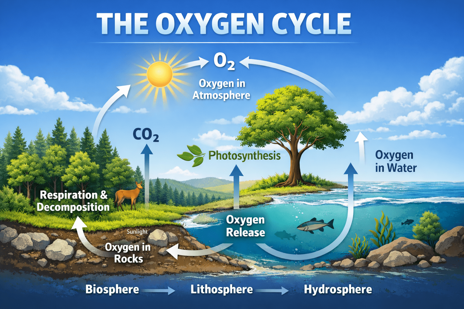 Oxygen cycle: Understanding and Sustaining the Oxygen Cycle, its Processes, Functions, and Implications for Life on Earth
