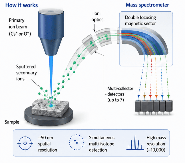 Nanoscale Secondary Ion Mass Spectrometry (NanoSIMS)