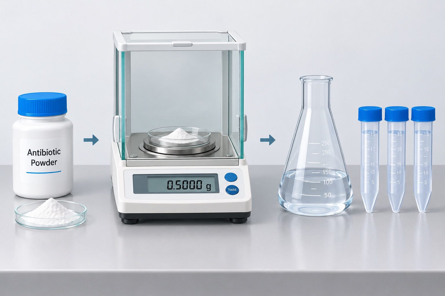 Preparation of Antibiotic Stock Solution: Chloramphenicol, Cycloheximide, Streptomycin, Nystatin